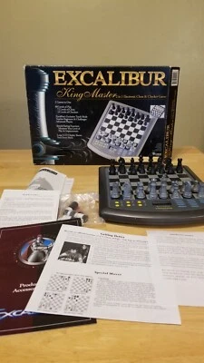 Excalibur King Master  Electronic Chess & Checkers Game Works Complete - Image 1 of 4