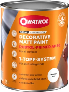 OWATROL AP60 Weiß Matt Rostschutz Grundierung Metallschutzlack 2,5 Liter - Bild 1 von 1