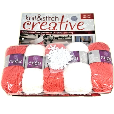 Knit and Stitch Snowflake Stocking Festive Special Magazine Christmas Knitting - Image 1 of 4
