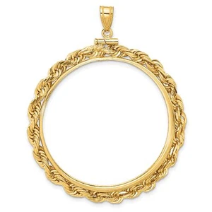 1921-1947 Mexico Centenario 50 Pesos Screw Top Large Knot Coin Bezel in 14k Gold - Picture 1 of 7