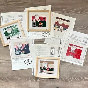 Juego de 6 lienzos de aguja mensuales vintage de Santa, guías de puntada - Imagen 1 de 14