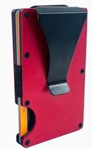 Clip de billetera rojo RFID de metal con cuello redondo - Imagen 1 de 4