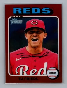 2024 Topps Heritage #336 TJ Friedl Chrome /699 Cincinnati Reds - Picture 1 of 2