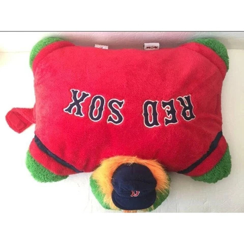 Large MLB Boston Red Sox Wally the Green Monster Mascot Pillow Pet Plush 18" Cover