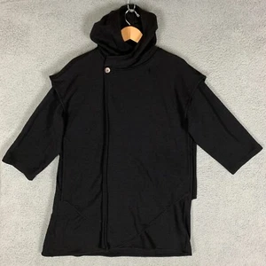 Bryn Walker Wool Wrap Heavy Coat M/L Black Hooded Lagenlook Overcoat Trench - Picture 1 of 16