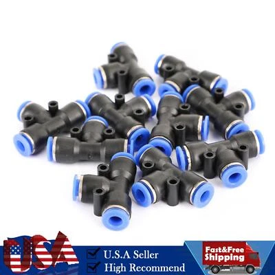DARUPSUN 10PCS Pneumatic Air Quick Push to Connect Fitting 6mm OD "T" Tee Tube 6mm NEW