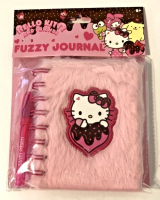 Hello Kitty Valentines Fuzzy Pink Diary Journal With Mini Gel Pen - Image 1 of 4