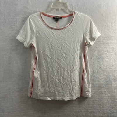 Tommy Bahama 衬衫上衣 XXS 纯白色短袖圆领棉混纺 — 第 1/4 张图片