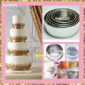 Professionelle 4-stufige runde mehrschichtige Hochzeitstorte Dosen Backpfannen (4" tief)  - Bild 1 von 5