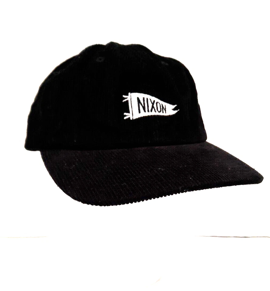 Sombrero de Pana NIXON 6 Paneles Correa Ajustable GORRA NEGRA Foto 1 de 4