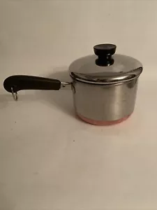 Vintage 1801 Revere Ware Copper Bottom 1.5qt Sauce Pan Stainless (B-7) - Picture 1 of 11