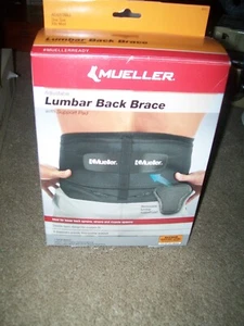 MUELLER Adjustable Lumbar Back Brace #6721 FITS 28"-50"  Waist - NEW IN BOX - Picture 1 of 2