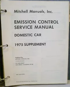 Mitchell Manuals Emission Control Service Domestic & Imported Cars 1975 Suppl - Picture 1 of 16