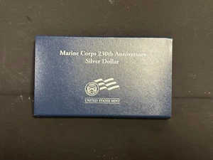 2005 P Marine Corps 230th Anniversary Uncirculated Silver Dollar with box & COA - Picture 1 of 4