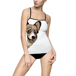 One Piece peeking corgi swimsuit - Picture 1 of 41