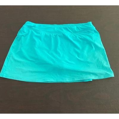 Falda de natación para mujer Land's End Petite control abdominal azul turquesa talla 10P Foto 1 de 4