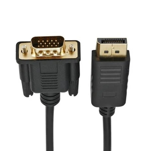 1.8M Dp To Vga Cable Adapter Computer Notebook Display Port Connector Gold HLF - Afbeelding 1 van 12