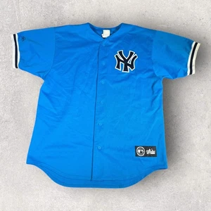Vintage Majestic New York Yankees leer hellblau MLB Jugend Trikot Größe Large - Bild 1 von 10