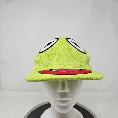 The Muppets 帽子 Snap Back 绿色毛绒刺绣 Kermit Face 男式青少年 — 第 1/4 张图片