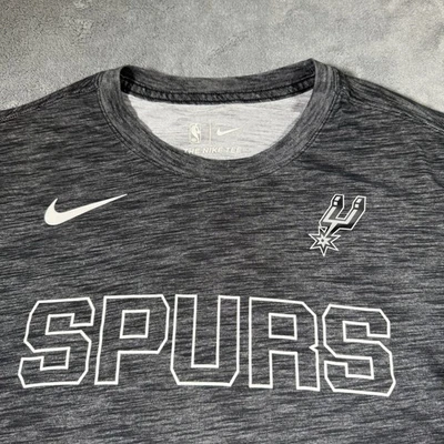Nike San Antonio Spurs Dri-Fit Performance Tee Men’s Large Gray NBA Wemby - Image 1 of 4