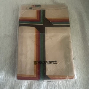 FEDERE VINTAGE WEST POINT PEPPERELL PERCALLE multicolore a righe boho 20x 26" - Foto 1 di 4