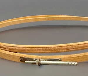Vintage 10" Felt Lined Embroidery Hoop Wood Made in USA Tension Screw Round - Picture 1 of 9