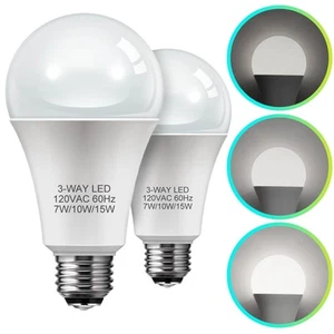 3 Way Light Bulbs, LOHAS 3 Way LED Light Bulbs 50 100 150W Equivalent, Daylig... - Picture 1 of 8