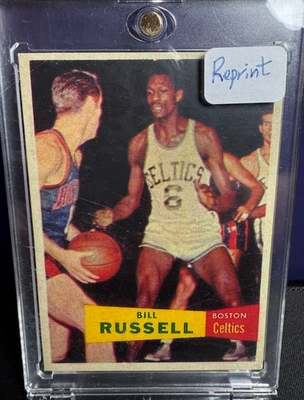 1957-58 Topps Bill Russell #77 Rookie RC REPRINT RP - Image 1 of 2