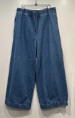Pantalones Rafe Damson Madder Lunares Azul Denim Pierna Ancha Mujer Talla 16 Foto 1 de 4
