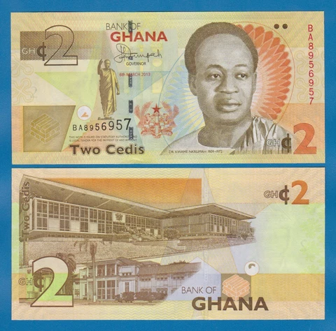 Ghana 2 Cedi P 37Ab 2013 UNC ( P 37 A b ) Cover