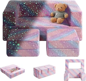 Glow in The Dark Modular Kids Explore Sofa for Toddler 3 in 1 Fold Out Kids - Picture 1 of 7