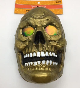 Spooky Village Gold Skull Mysterious Eyes Mask  Costume Halloween Mask - Picture 1 of 8