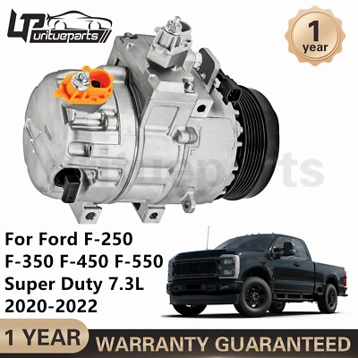 New AC Compressor For Ford F-250 F-350 F-550 Super Duty 7.3L 2020-2022 AD-1846N - Image 1 of 4