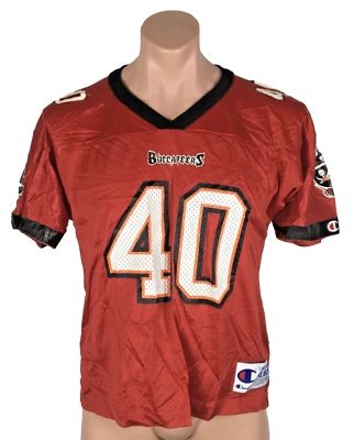 Vtg 90s CHAMPION Tampa Bay Buccaneers Mike Alstott NFL football Youth Jersey XL - Image 1 of 4