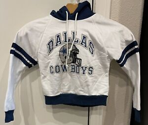 VTG 90s NEW Dallas Cowboys Hoodie Sweatshirt Made in USA Youth Size 5-6