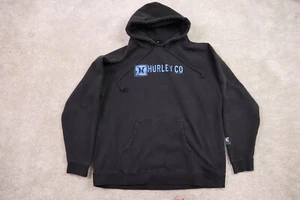 Hurley Vintage Sweater Mens XL Y2K Pullover Black Faded - Picture 1 of 13