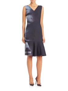 Elie Tahari Women's Blue Jadyn Printed Flippy Sheath Size US 6 Small NWT $400.00 - Picture 1 of 3