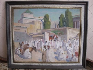 Tableau orientaliste Place au Maroc signé A. Horel - Picture 1 of 11