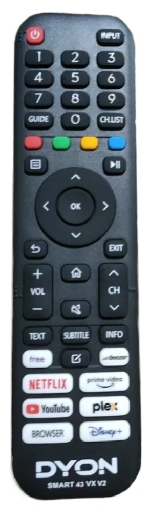 Ersatz Fernbedienung Für Dyon Smart TVs (24/32/40/43 VX) – Infrarot, Keine Programmierung, Mit AAA-Batterien