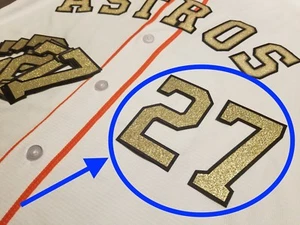 Jose Altuve Houston Astros Gold Jersey Number lettering kit -Championship patch - Picture 1 of 5