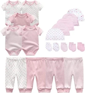 Unisex Baby Girl Layette Clothing Set 19-Piece Newborn Bodysuits Outfits Giftset - Picture 1 of 6