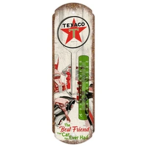 Texaco Termómetro de Metal Estilo Vintage Texas Gasóleo Acabado Envejecido Letrero de Estaño - Imagen 1 de 3