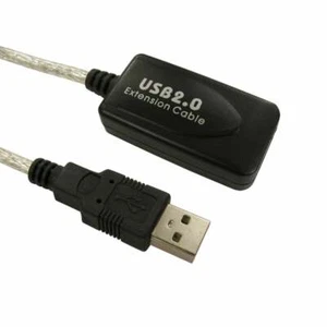 5m Long USB 2.0 ACTIVE REPEATER Extension Cable BOOSTER Lead A Male To A Female - Picture 1 of 1