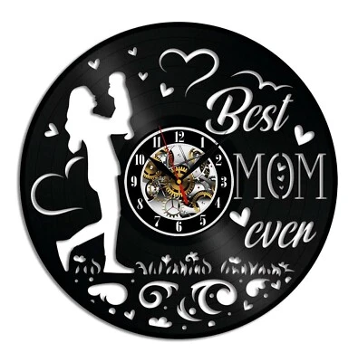 Beste Mutter aller Zeiten Vinyl Wanduhr Wohndeko Kunst Design Bestes Geschenk... - Bild 1 von 3