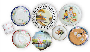 Plates and Saucers Mixed Lot of 8 Vintage Table Ware Hand Painted Japan Avon