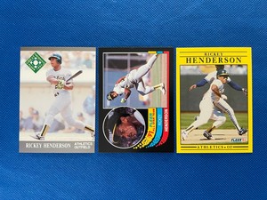 💎1991 Fleer Rickey Henderson HOF MLB Oakland Athletics (3 Card Set)