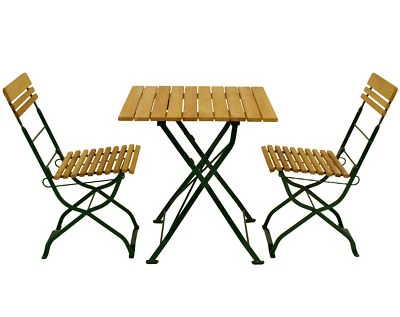 Sitzgruppe Gartengarnitur Biergartenset Gartenmöbel Gruppe MÜNCHEN 3-teilig grün - Bild 1 von 4