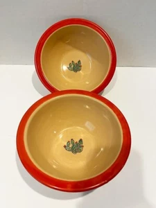 Marble Canyon Enamelware Prickly Pear Cactus 6 1/2" Soup Cereal Bowls Set of 2 - Picture 1 of 4