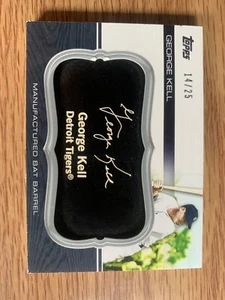 GEORGE KELL 2010 TOPPS UPDATE SERIES BAT BARREL 14/25 SP TIGERS - Picture 1 of 2