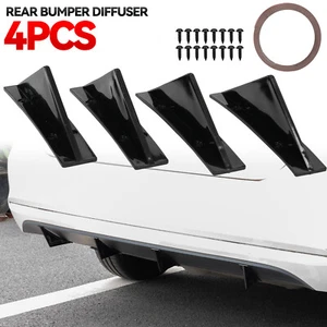 4 Auto Heckstoßstange Body Kit Shark Chin Spoiler Lip Diffusor Blende Universal - Bild 1 von 6